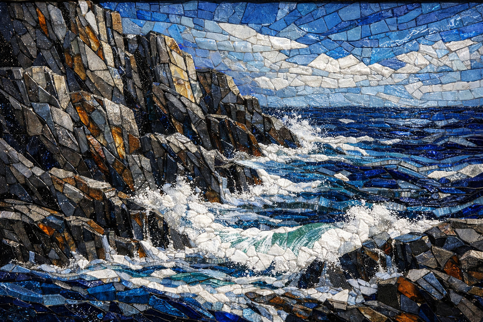 Bioma (Coste Rocciose) in Vetro di Murano