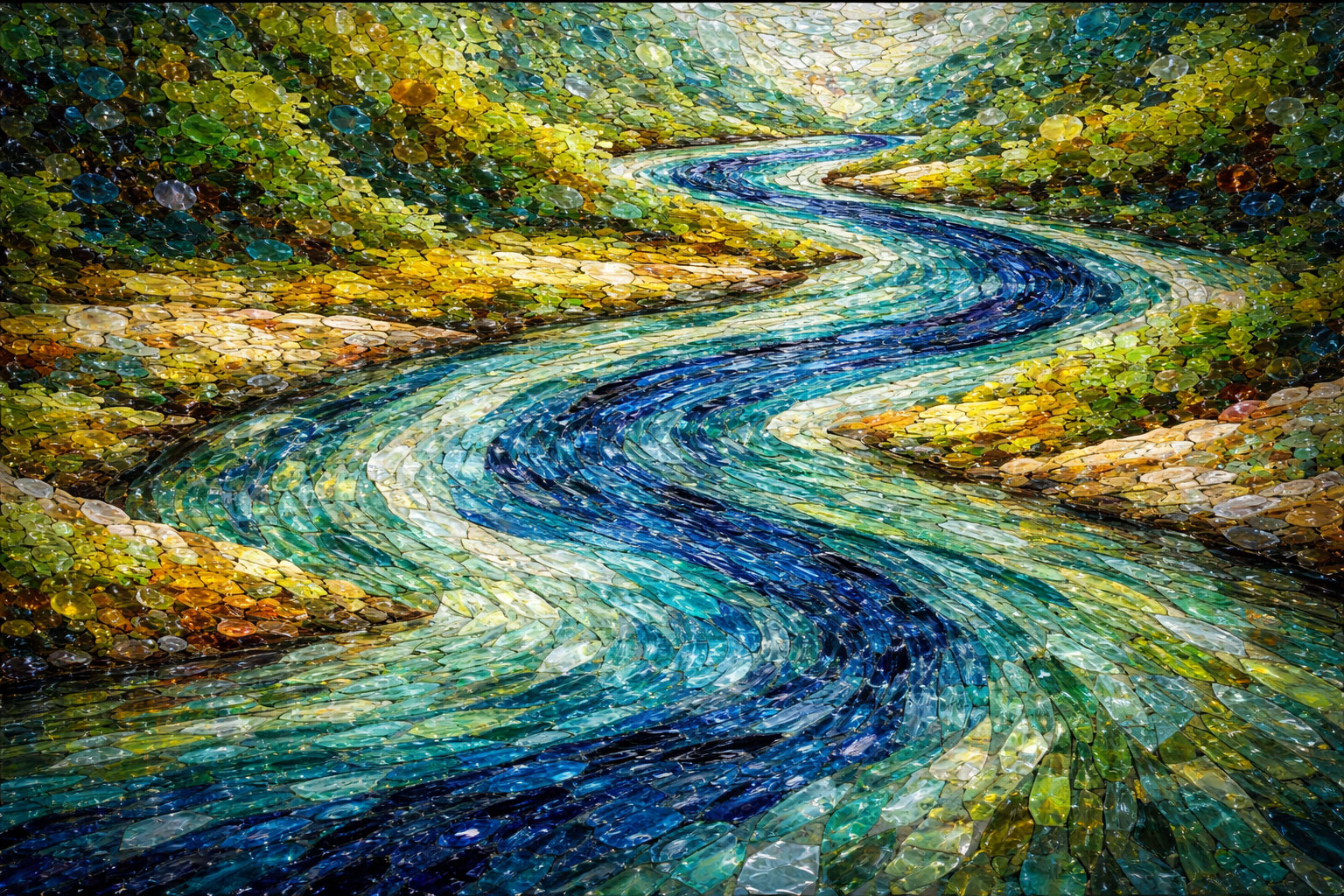 Bioma (Fiumi) in Vetro di Murano