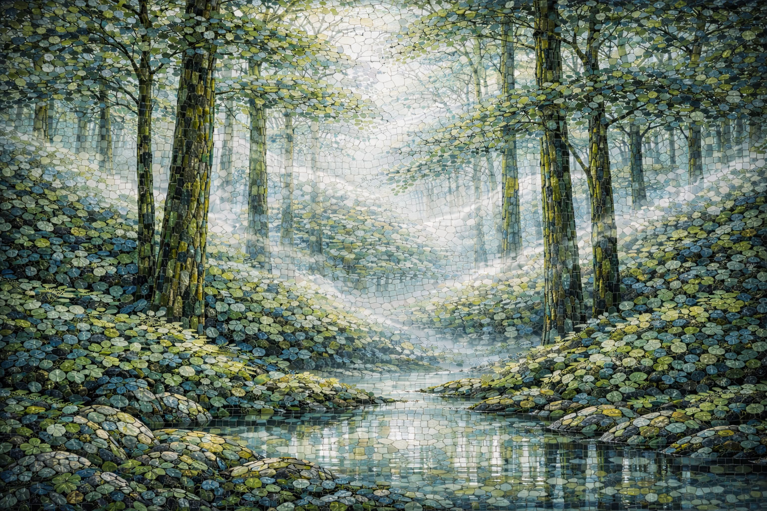 Bioma (Foresta Nebulosa) in Vetro di Murano