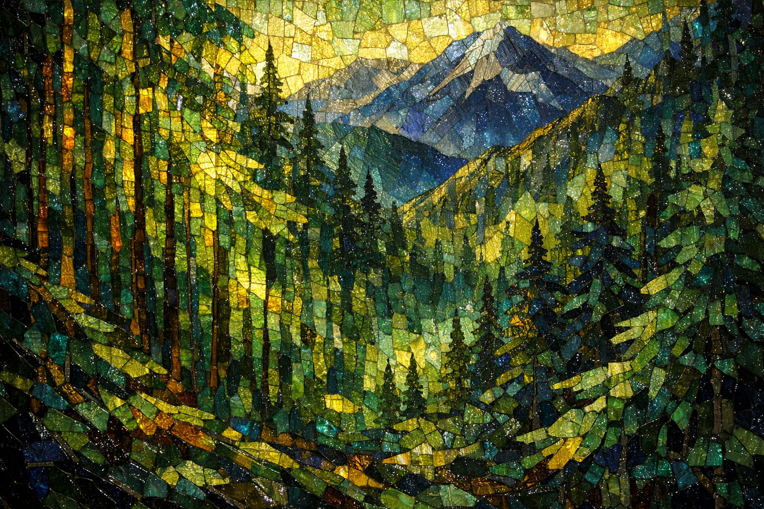 Bioma (Foreste Montane) in Vetro di Murano