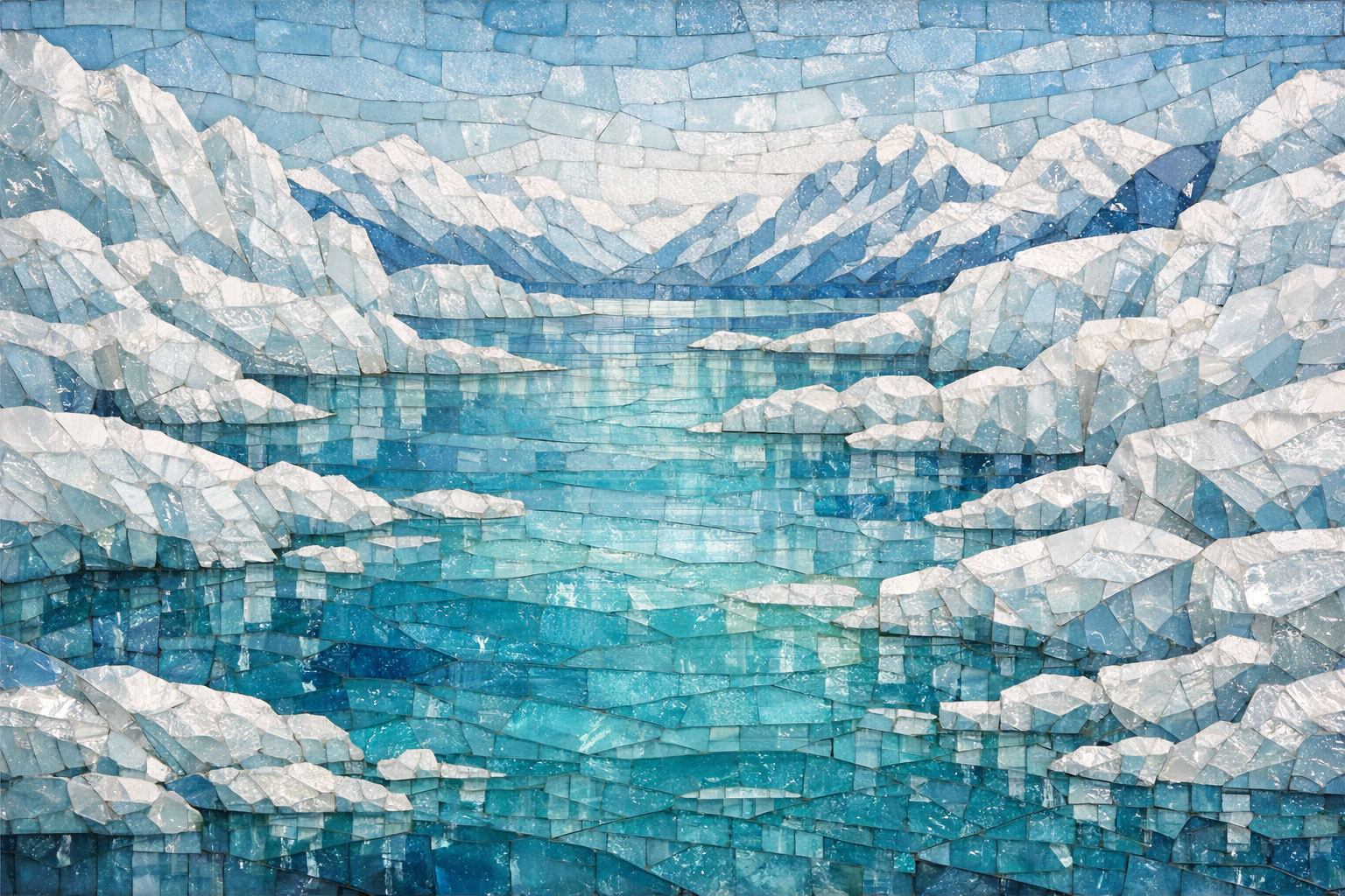 Bioma (Laghi Glaciali) in Vetro di Murano