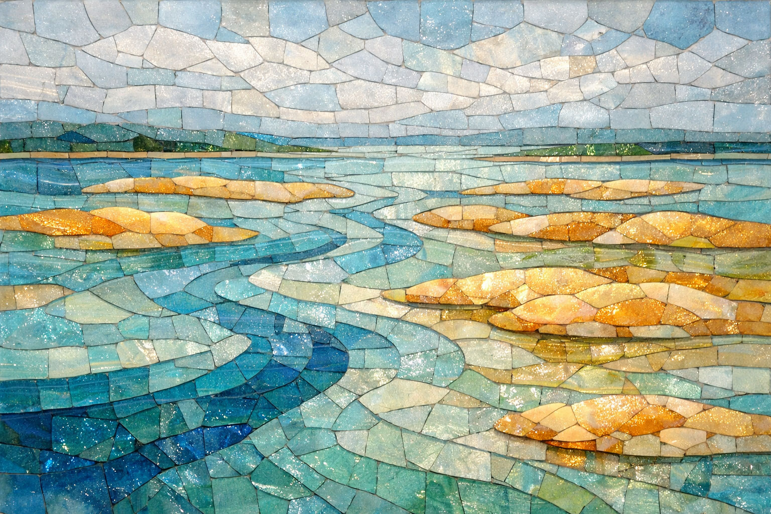 Bioma (Lagune Costiere) in Vetro di Murano