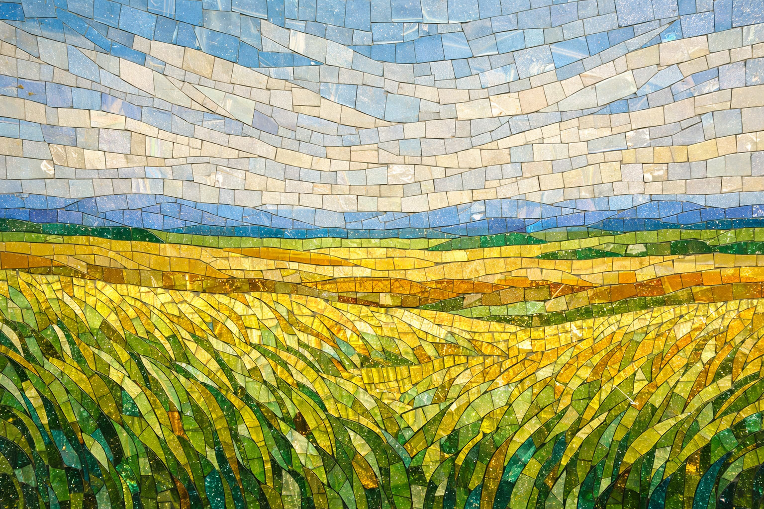 Bioma (Praterie Temperate) in Vetro di Murano