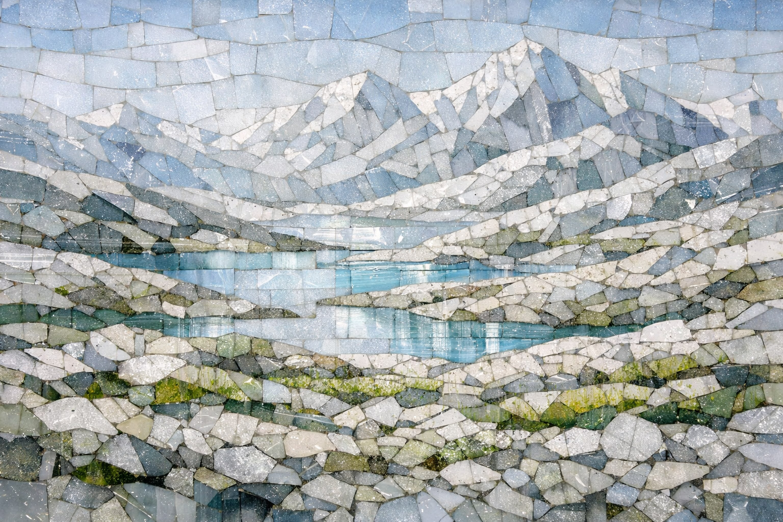 Bioma (Tundra Alpina) in Vetro di Murano