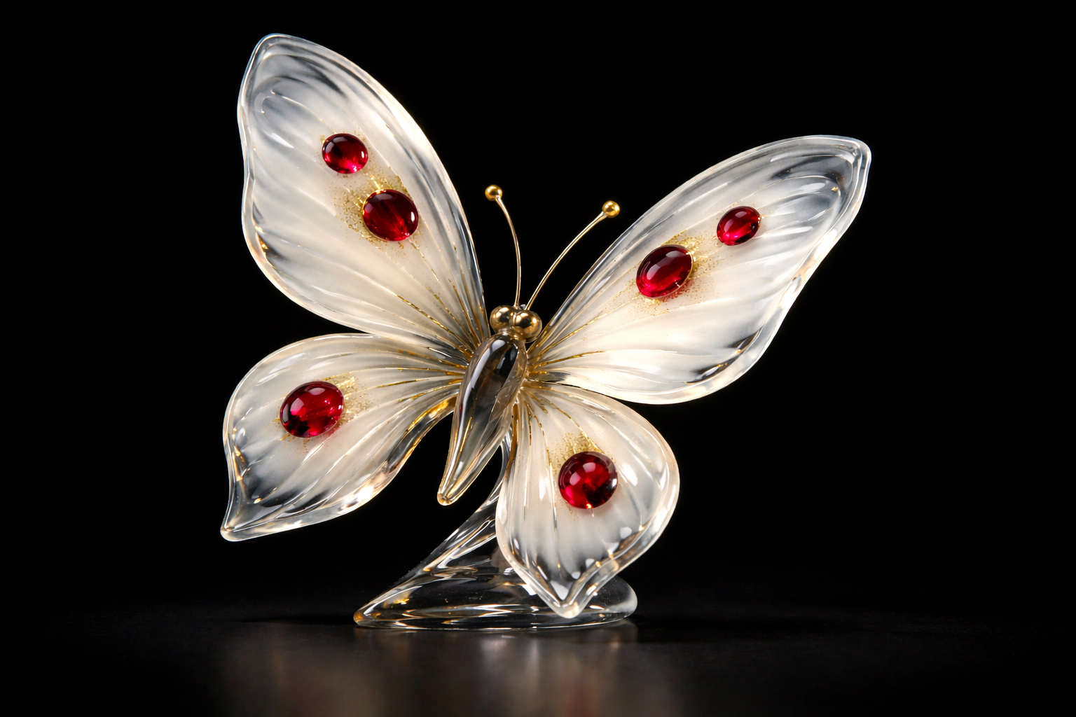 Murano Glass Apollo Butterfly (Parnassius Apollo)