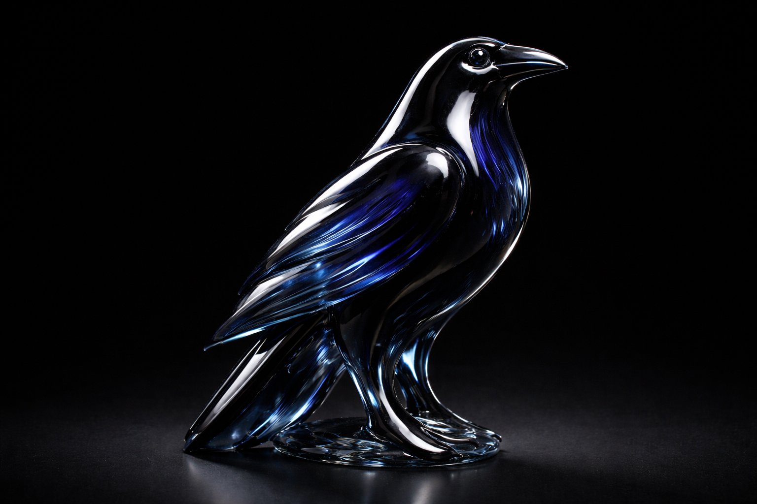 Murano Glass Common Raven (Corvus Corax)