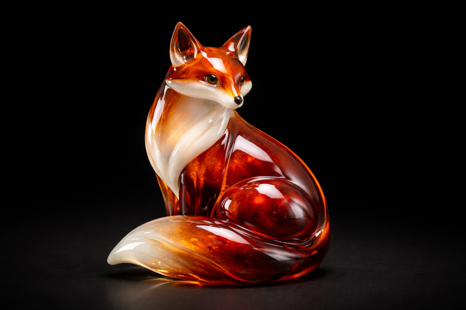 Volpe Rossa Tibetana (Vulpes Ferrilata) in Vetro di Murano