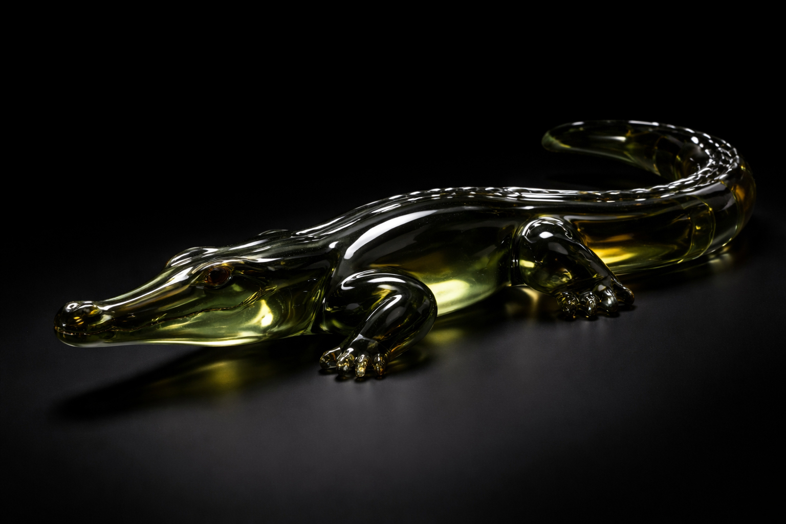 Murano Glass American Crocodile (Crocodylus Acutus)