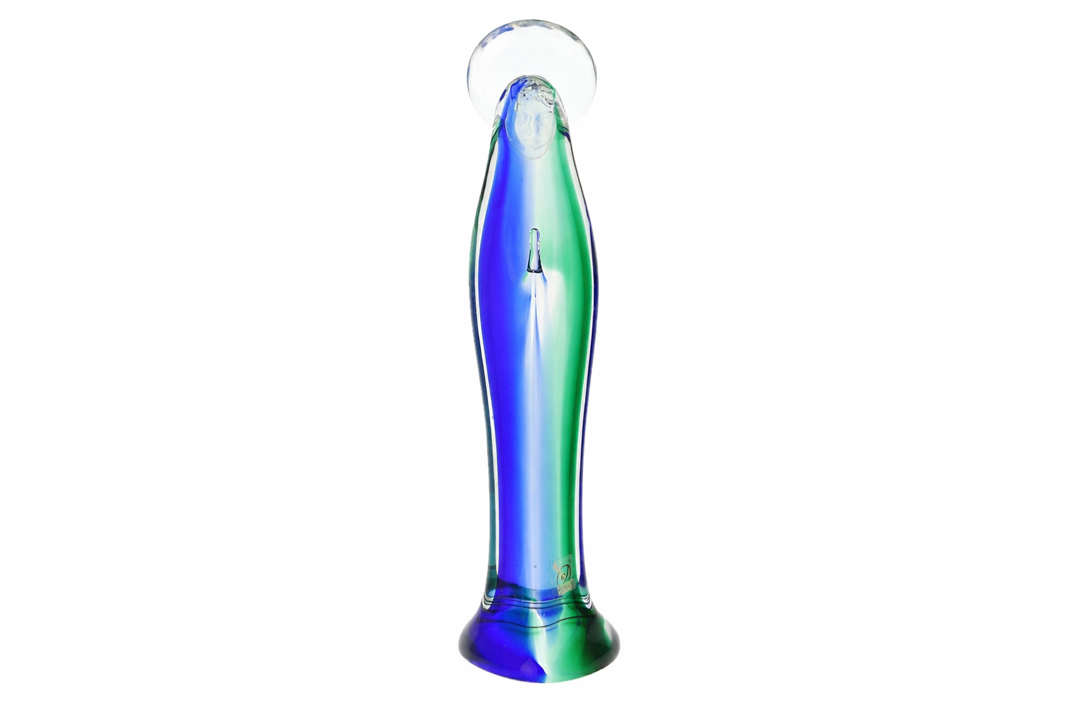Murano Glass Madonna Figurine – (Green/Blue)