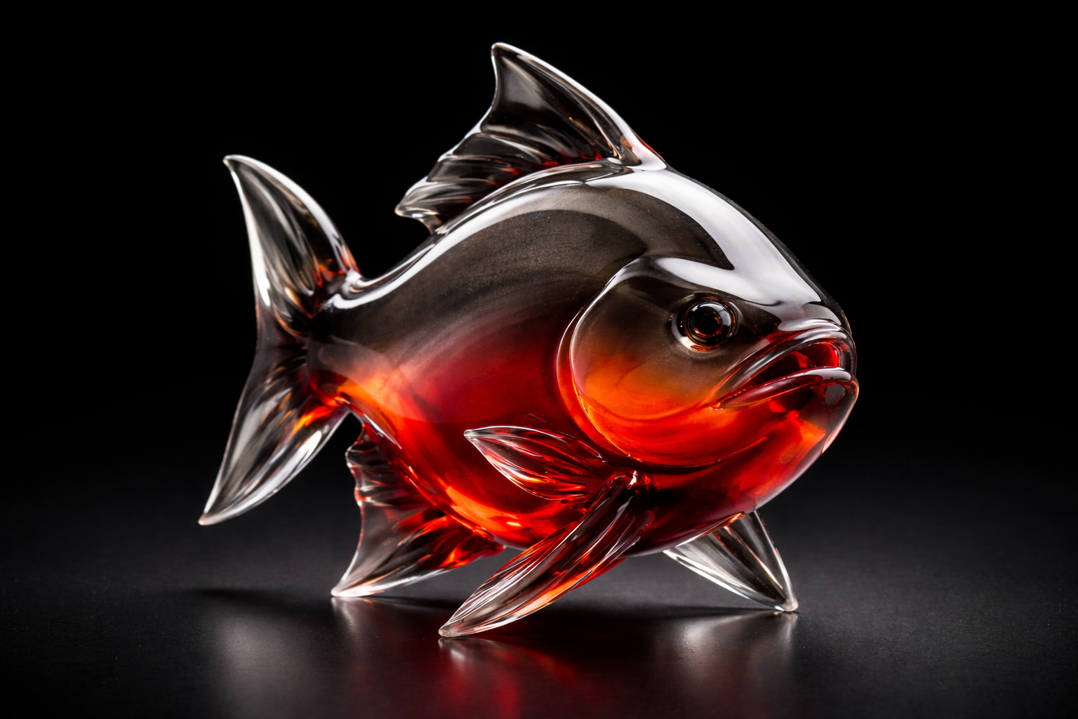 Piranha Rosso (Pygocentrus Nattereri) in Vetro di Murano