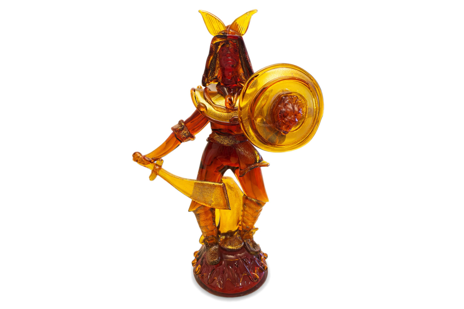 Statuetta Guerriero Samurai in Vetro di Murano (Scultura Vintage)